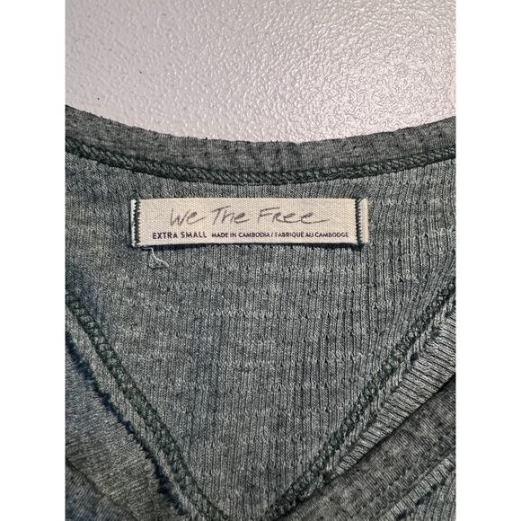 Free People Top Citrine Oversized Thermal Boho Green Cozy Fall Casual Slouchy - Picture 6 of 7